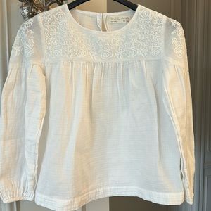Zara White Long sleeve Top-Excellent Condition Size 9/10